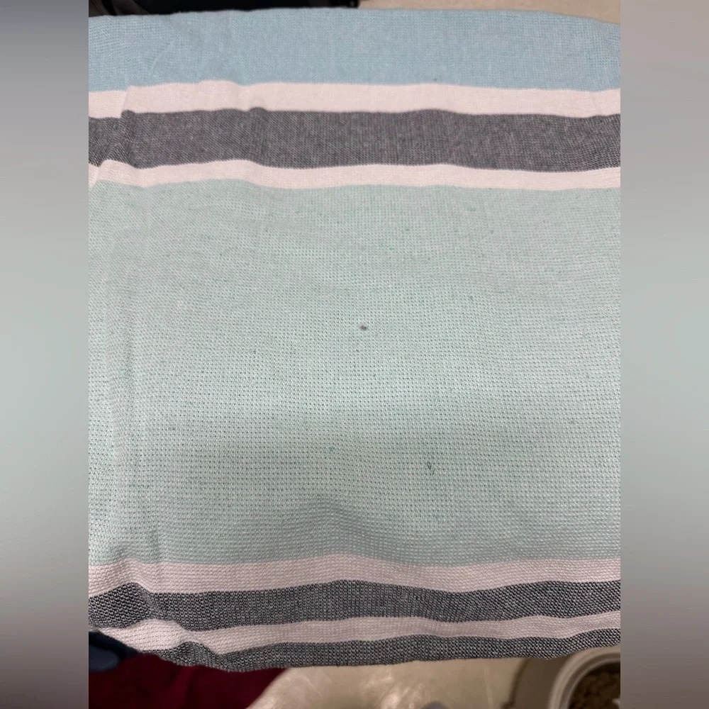 Striped Pastel Beach Towel - Mint, Gray & White by surf style new with tags